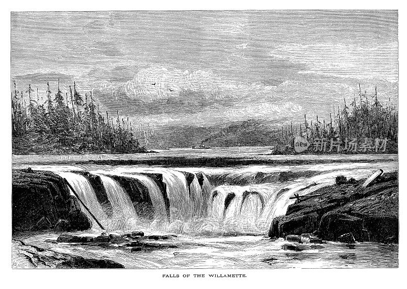 威拉米特瀑布，俄勒冈|美国历史插图
